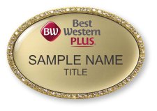 (image for) Best Western Plus Oval Gold Bling Badge