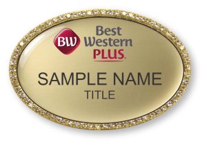 (image for) Best Western Plus Oval Gold Bling Badge