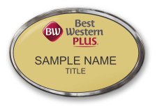 (image for) Best Western Plus Gold Oval Prestige Badge with Polished Silver Frame