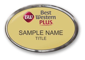(image for) Best Western Plus Gold Oval Prestige Badge with Polished Silver Frame