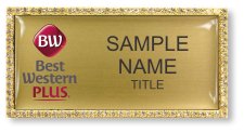 (image for) Best Western Plus Gold Rectangle Bling Badge