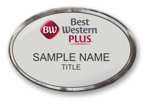 (image for) Best Western Plus Silver Oval Prestige Badge with Polished Silver Frame