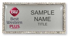(image for) Best Western Plus Silver Rectangle Bling Badge