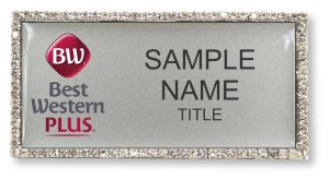 (image for) Best Western Plus Silver Rectangle Bling Badge
