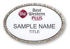 (image for) Best Western Plus Oval White Bling Badge