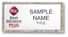 (image for) Best Western Plus White Rectangle Bling Badge
