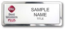 (image for) Best Western Plus White Prestige Badge with Polished Silver Frame