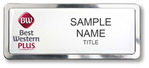 (image for) Best Western Plus White Prestige Badge with Polished Silver Frame