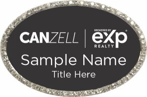 (image for) EXP Realty - Canzell Oval Bling Silver Other Badge