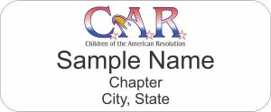 (image for) Children of the American Revolution Standard White badge (Chapter and City, State Version)