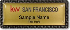(image for) Keller Williams San Francisco Carbon Frame Gold Anodized Insert badge