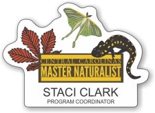 (image for) Central Carolinas Master Naturalist Shaped White Badge