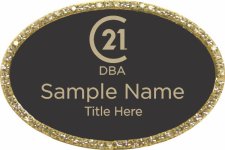 (image for) Century 21 New Logo Oval Bling Gold Other badge - With DBA