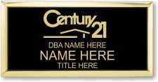 (image for) Century 21 Black with Gold Logo and Frame Executive Badge