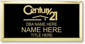 (image for) Century 21 Black with Gold Logo and Frame Executive Badge