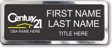 (image for) Century 21 Black Prestige Badge with Polished Silver Frame