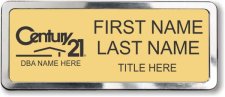 (image for) Century 21 Black Logo - Gold Prestige Badge with Polished Silver Frame