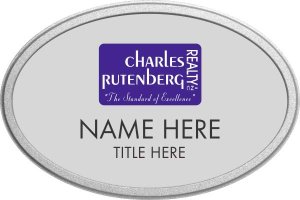 (image for) Charles Rutenberg Realty Silver Prestige Oval Pebbled Badge