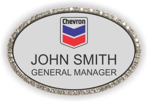 (image for) Chevron Oval Silver Bling Badge