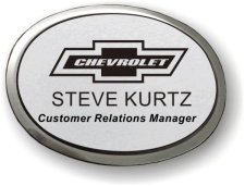 (image for) Chevrolet Executive Oval Silver Badge (Logo A)