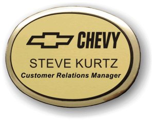 (image for) Chevrolet Executive Oval Gold Badge (Logo B)