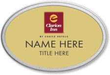 (image for) Clarion Inn Gold Oval Prestige Badge with Pebbled Frame