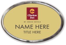 (image for) Clarion Inn Gold Oval Prestige Badge with Polished Frame