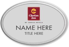 (image for) Clarion Inn Silver Oval Prestige Badge with Pebbled Frame