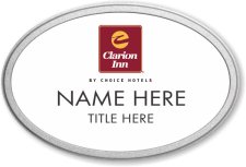 (image for) Clarion Inn White Oval Prestige Badge with Pebbled Frame