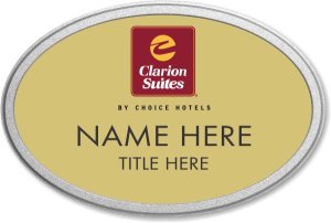 (image for) Clarion Suites Gold Oval Prestige Badge with Pebbled Frame