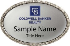 (image for) Coldwell Banker Realty Silver Oval Bling Badge