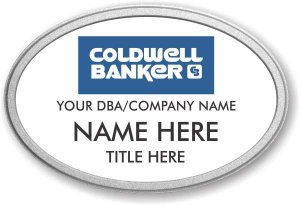(image for) Coldwell Banker Oval White Prestige Badge with Pebbled Silver Frame