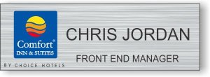 (image for) Comfort Inn & Suites 1\" x 3\" Brushed Nickel Badge
