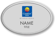 (image for) Comfort Inn Oval Silver Pebbled Frame Prestige Badge