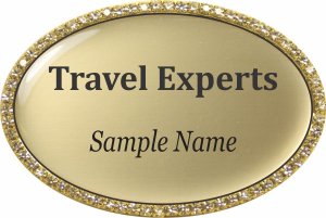 (image for) Travel Experts Oval Bling Gold badge