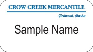 (image for) Crow Creek Mercantile White Name Badge