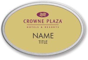 (image for) Crowne Plaza Logo B Gold Oval Pebbled Frame Prestige Badge