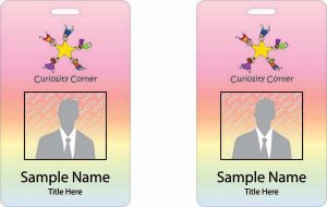 (image for) CURIOSITY CORNER Photo ID Vertical Double Sided badge