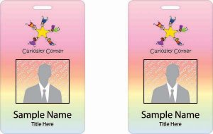 (image for) CURIOSITY CORNER Photo ID Vertical Double Sided badge