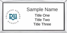 (image for) Colorado Springs Schools D11 White Silver Framed Badge