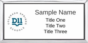 (image for) Colorado Springs Schools D11 White Silver Framed Badge