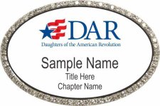 (image for) DAR Oval Bling Silver Other badge