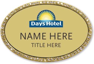 (image for) Days Hotel Oval Gold Bling Badge