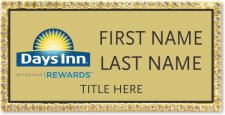 (image for) Days Inn / Wyndham Gold Bling Badge - Stacked Name