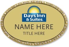 (image for) Days Inn & Suites Oval Gold Bling Badge