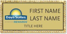 (image for) Days Suites / Wyndham Gold Bling Badge - Stacked Name