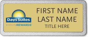 (image for) Days Suites / Wyndham Gold Prestige Badge with Pebbled Frame - Stacked Name