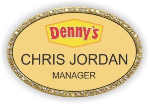 (image for) Denny\'s Gold Oval Bling Badge