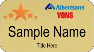 (image for) Albertsons Vons District Manager Gold Name Badge