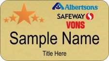 (image for) Albertsons Safeway Vons District Manager Gold Name Badge